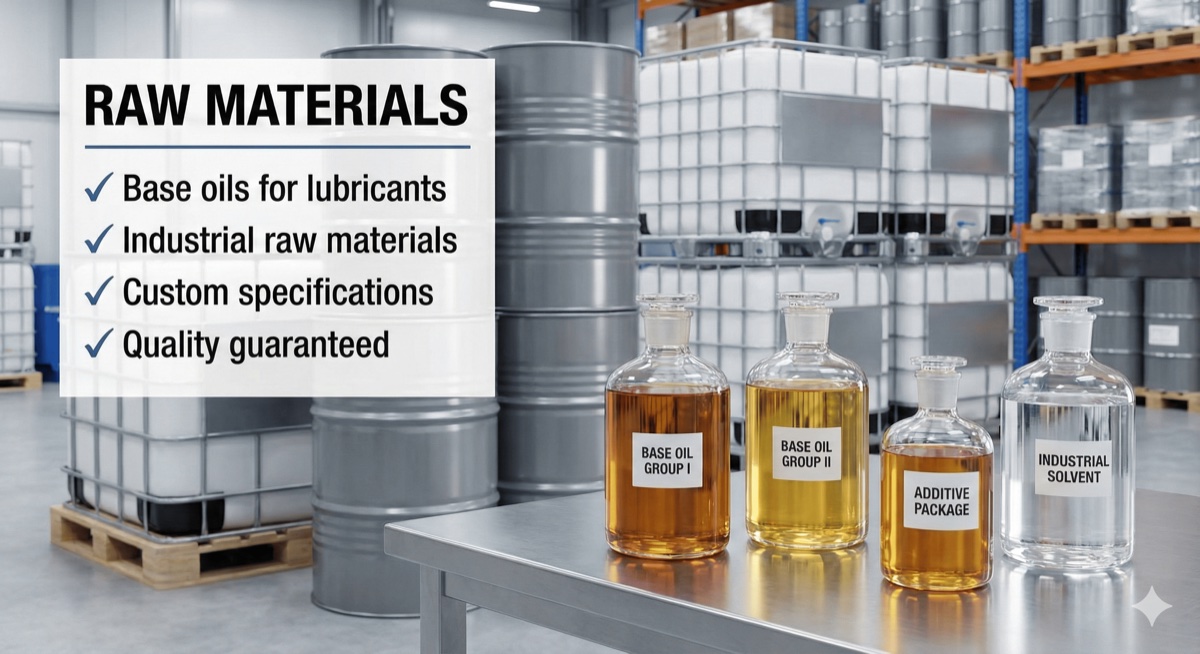 Raw Materials - High-quality base oils and raw materials for lubricants and various industrial uses. We provide mate